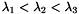 \[ \lambda_1 < \lambda_2 < \lambda_3 \]