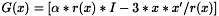 $ G(x) = [\alpha*r(x)*I - 3*x*x'/r(x) ]$