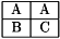 \[\begin{tabular}{|c|c|} \hline A & A \\ \hline B & C \\ \hline \end{tabular}\]