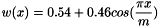 \[ w(x) = 0.54 + 0.46 cos ( \frac{\pi x}{m} ) \]