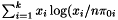 $ \sum^{k}_{i=1}x_{i}\log(x_{i}/n\pi_{0i}$