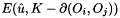 $ E(\hat{u},K-\partial(O_i,O_j)) $