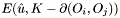 $ E(\hat{u},K-\partial(O_i,O_j)) $