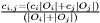 $ c_{i,j} = (c_i |O_i| + c_j |O_j|) \over (|O_i| + |O_j|) $
