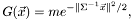 \[ G(\vec{x}) = m e^{-\|\Sigma^{-1} \vec{x}\|^2 / 2}, \]