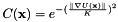 \[C(\mathbf{x}) = e^{-(\frac{\parallel \nabla U(\mathbf{x}) \parallel}{K})^2}\]