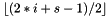 $ \lfloor (2*i+s-1)/2 \rfloor $