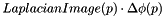 \[ LaplacianImage( p ) \cdot \Delta \phi( p ) \]