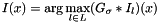 \[ I(x) = \arg\max_{l \in L} (G_\sigma * I_l)(x) \]