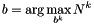 \[ b = \arg \max_{b^k} N^k \]