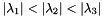 \[ | \lambda_1 | < | \lambda_2 | < | \lambda_3 | \]