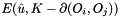 $ E(\hat{u},K-\partial(O_i,O_j)) $