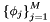$\left\{ \phi_j \right\}_{j=1}^{M}$