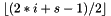 $ \lfloor (2*i+s-1)/2 \rfloor $