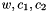 $w,c_1,c_2$