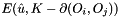 $ E(\hat{u},K-\partial(O_i,O_j)) $
