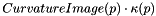 \[ CurvatureImage( p ) \cdot \kappa( p ) \]