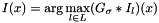 \[ I(x) = \arg\max_{l \in L} (G_\sigma * I_l)(x) \]