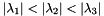 \[ | \lambda_1 | < | \lambda_2 | < | \lambda_3 | \]
