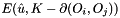 $ E(\hat{u},K-\partial(O_i,O_j)) $