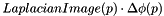 \[ LaplacianImage( p ) \cdot \Delta \phi( p ) \]